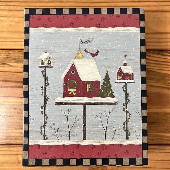 LANG Peace Birdhouse boxed Christmas cards, Artwork By Warren Kimble, 20 Cards - Picture 2 of 10
